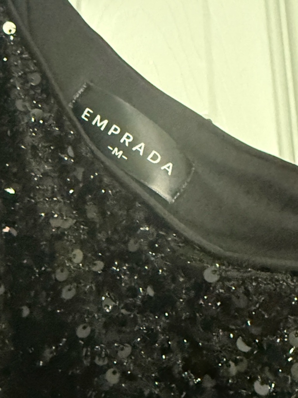 Emprada Black Sequin Top - M